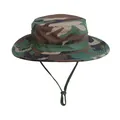 Taktischer Boonie-Hut mit Waldtarnmuster und verstellbarem Kinnriemen zum Angeln - Hut der 1. Generation / Klassisches Dschungel-Camo