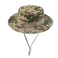 Taktischer Boonie-Hut im Flecktarn-Muster mit verstellbarem Kinnriemen für Outdoor - Hut der 1. Generation / Flecktarn Wüste Tarnung