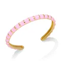 Pink enamel gold-plated cuff bracelet for women, Bohemian beach style fashion jewelry - Pink