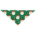 Festive Christmas pet bandana with Santa Claus and gift box patterns on green fabric - 63*43*43 / Christmas Gift and Bell Style / Green (Christmas Style D)