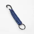 Μπλε σκούρο μπρελόκ paracord με μαύρο μεταλλικό καραμπίνερ και κρίκο - Ναυτικό μπλε