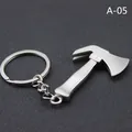 Llavero de mini herramienta de metal con diseño de martillo y hacha, modelo A-05 - Martillo de Hacha (A-05)