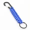 Μπλε πλεγμένο μπρελόκ paracord με μαύρο κρίκο carabiner για επιβίωση στην ύπαιθρο - Μπλε ζαφείρι