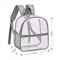 Technical dimension detail of a clear transparent PVC waterproof backpack with gray straps - 20-35L / Gray