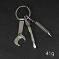 Tragbares Multitool-Schlüsselanhänger-Set mit Gabelschlüssel und Schraubendrehern - Wrench & Screwdriver Three-Piece Set / Silber