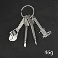 Tragbares Mini-Metall-Multitool-Schlüsselanhänger-Set mit Schraubendreher - Caliper Wrench Screwdriver Four-Piece Set