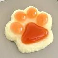 Giant strawberry cat paw squishy toy with cream base and orange pads for stress relief - Onigiri Cat Paw / 7cm Size / Orange White