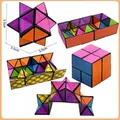 Juguete de cubo mágico geométrico 3D infinito colorido que muestra formas de cambio - Texturizado / Grande en Caja