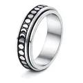 Anello spinner in acciaio inossidabile argento con fasi lunari per ansia e stress - US 5 / Argento