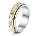 Anello spinner fasi lunari in acciaio inossidabile per sollievo ansia oro e argento - US 5 / Oro