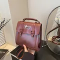Zaino Cambridge vintage in pelle marrone con toppa con simpatico cane cartone animato per donna - Stile Cane Cartone Animato (187067) / Marrone