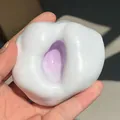 Χειροποίητο λευκό-μωβ παιχνίδι mochi squishy για ανακούφιση από το άγχος και DIY - Mochi Τάρο / With Air Pump / Ανοιχτό Μοβ