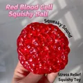 Jouet antistress squishy rouge texturé à rebond lent pour décompression - Balle Bruyante Clair de Lune Rouge
