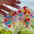 Jouet squishy artisanal avec cubes de gelée colorés pour soulager le stress sensoriel - Balle Fidget Carrée Colorée