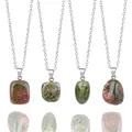 Collares con colgantes de piedra unakita natural en formas irregulares - Unakita