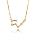 Gold constellation pendant necklace featuring premium sparkling zircon inlay gemstones - Taurus (6757) / Gold