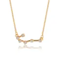 Elegant gold Scorpio constellation necklace with sparkling cubic zirconia stones on a white base - Cancer (6758) / Gold