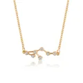 Gold constellation zodiac necklace with cubic zirconia pendants on a white background - Leo (6761)