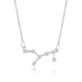 Sparkling Virgo constellation necklace with silver-tone plating and cubic zirconia - Virgo (6768)