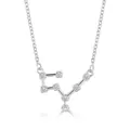 Minimalist silver constellation necklace with zirconia pendant for Virgo zodiac signs - Taurus (6769)
