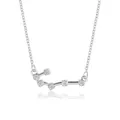 Silver constellation necklace with sparkling zircon pendant on delicate clavicle chain - Cancer (6770)