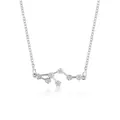 Elegant silver constellation necklace featuring shimmering cubic zirconia accent stones - Leo (6773)