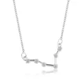 Elegant silver Pisces constellation necklace with sparkling cubic zirconia inlaid stones - Pisces (6774)