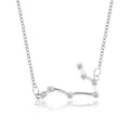 Silver twelve constellation necklace with sparkling zircon stones in a short chain style - Gemini (6775)