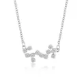 Silver Scorpio zodiac constellation necklace with sparkling cubic zirconia stones - Scorpio (6778)