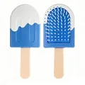 Brosse à cheveux créative en forme de glace pour enfants en bleu et blanc - Emballage en sac / Bleu