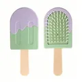Brosse à cheveux créative en forme de glace pour enfants et étudiants, vert et violet - Emballage en sac / Vert