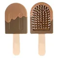 Brosse à cheveux créative en forme de glace avec airbag en couleur chocolat brun - Emballage en sac / Chocolat