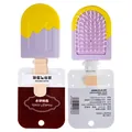 Spazzola per capelli a forma di gelato viola e giallo per districare e massaggiare bimbi - Confezione di carte / Viola