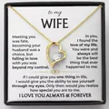 Collar de corazón dorado para esposa con tarjeta de mensaje en elegante caja regalo. - Caja de Regalo con Tarjeta B / Dorado