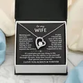 Elegante collar de corazón con circón en caja de regalo y tarjeta romántica para la esposa - Caja con Tapa Tarjeta A / Plateado