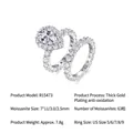 Elegant S925 sterling silver moissanite ring set with pear-cut main stone and eternity band - US Size 5 / Pear Moissanite Stacking Style (R15473) 2-Piece Set