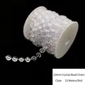 Cuentas de cristal transparente tallado de 10mm en hilo, rollo de 15m para DIY decor - 10mm / 15 Metros/Rollo / Transparente