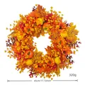 Vibrant autumn harvest wreath with pumpkins and maple leaves, 45cm diameter, 320g weight - Pumpkin Wreath