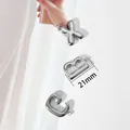 18k silver stainless steel chubby bubble letter pendant 21mm size - Style A / Steel