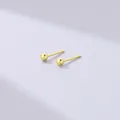 Minimalist S925 sterling silver gold-plated ball stud earrings for women - 3mm / Gold