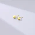 Polished gold-plated S925 sterling silver mini ball stud earrings for daily wear - 5mm / Gold