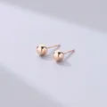 Klassische minimalistische S925 Silber Kugelstecker mit poliertem Roségold-Finish - 5mm / Roségold