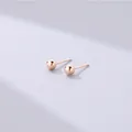Minimalistische S925 Sterlingsilber Kugelohrstecker in Roségold mit polierter Oberfläche - 4mm / Roségold