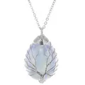 Collar con colgante de árbol de la vida hecho a mano con cristal de opalo y alambre de plata - Opalita Plata