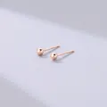 Elegante minimalistische S925 Sterling Silber Kugelstecker Ohrringe in Roségold - 3mm / Roségold