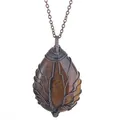 Vintage handmade copper wire-wrapped teardrop tiger's eye Tree of Life pendant necklace - Tiger's Eye Style / Pendant Only (No Chain) / Bronze