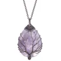 Handmade wire wrapped tree of life amethyst teardrop pendant in vintage copper finish - Amethyst Style / Pendant Only (Without Chain) / Bronze