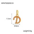 Detail view of 18K gold plated enamel letter D pendant charm for DIY jewelry making - Style D