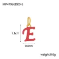 Detailed macro view of pink enamel letter E pendant with 1.1cm height and 0.6g weight - Style E