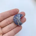 Handmade silver wire wrapped tree of life crescent moon pendant with blue stone - Pendant Only / Approx 35x45mm / Blue Spotted White (Sodalite)